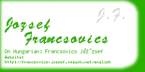 jozsef francsovics business card